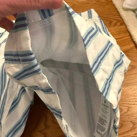 J.Crew JCrew Mens white blue stripe 7" Breaker swim board shorts swimwear BF681 - Picture 10 of 12